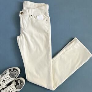 NWT 7 For All Mankind Straight Leg Cream Ivory Velvet Jeans